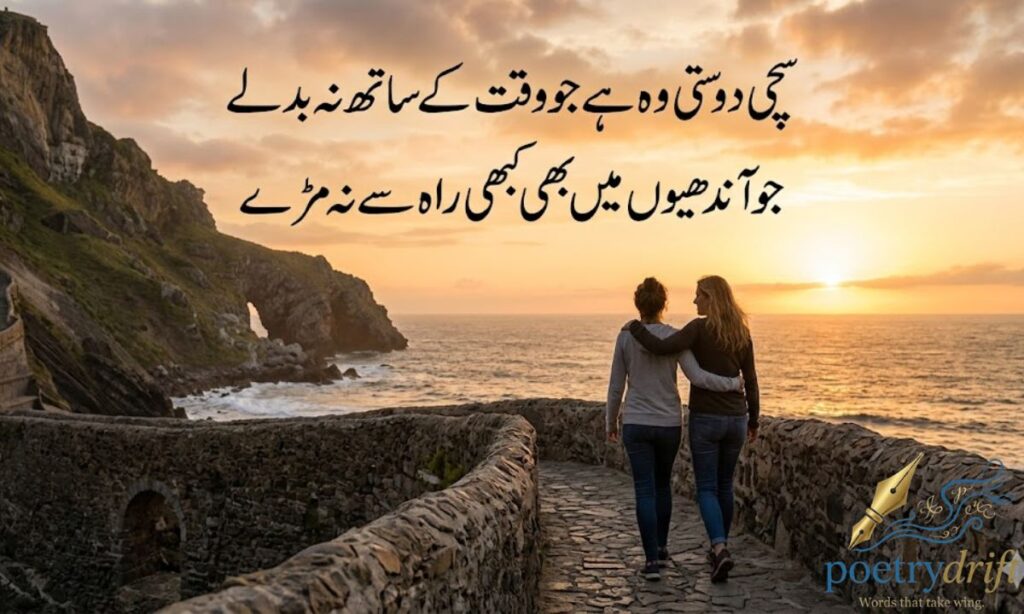 سچی دوستی وہ ہے جو وقت کے ساتھ نہ بدلے جو آندھیوں میں بھی کبھی راہ سے نہ مڑے