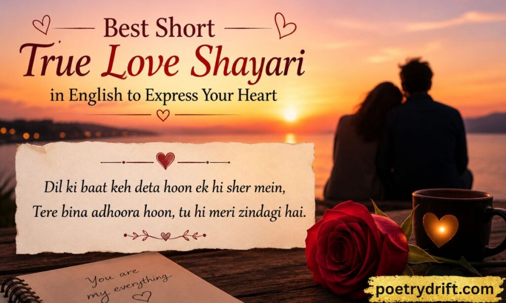 Best Short True Love Shayari in English to Express Your Heart