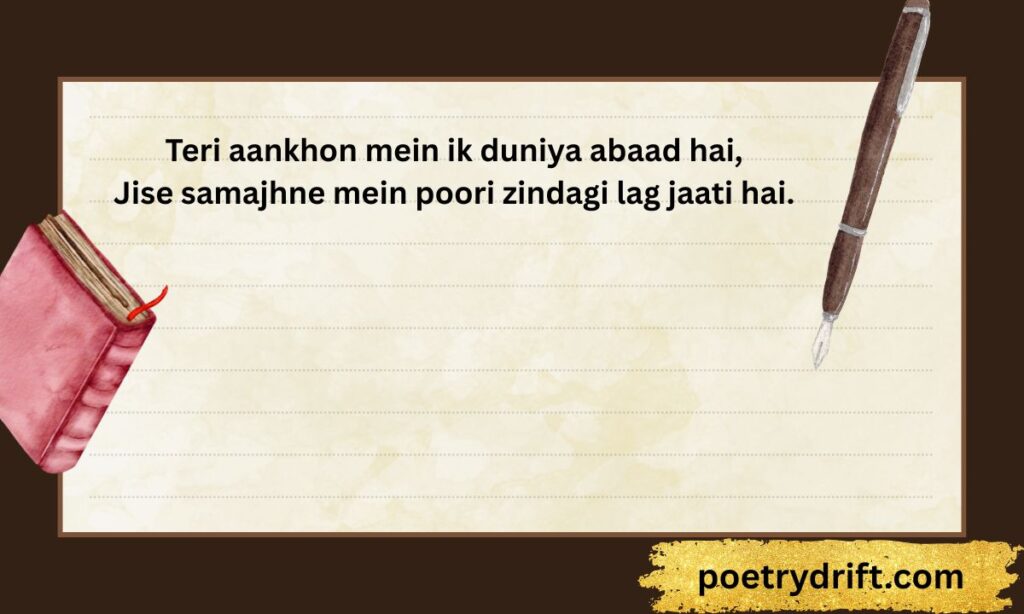 Deep 2 Line Shayari on Eyes in English