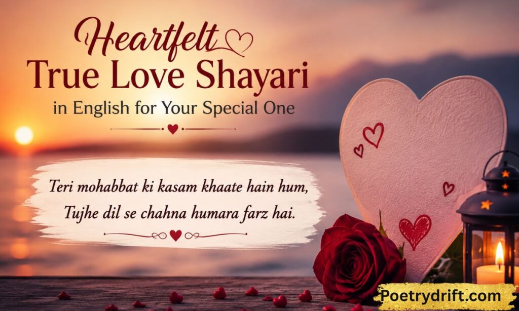 Heartfelt True Love Shayari in English for Your Special One