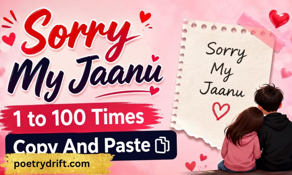 Sorry My Jaanu 1 to 100 Times Copy And Paste