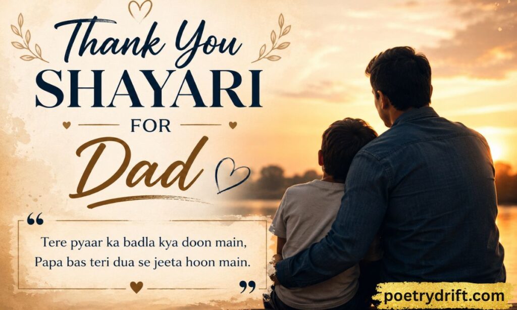 Thank You Shayari for Dad in English