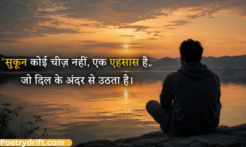 Sukoon Shayari in Hindi 2 Line