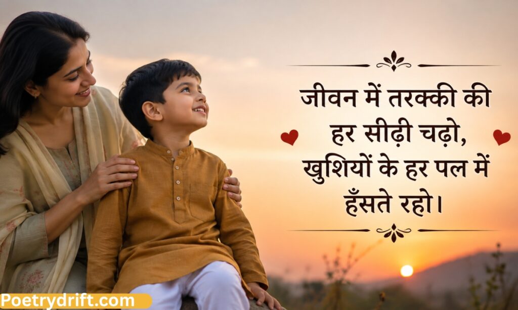 बेटे के लिए दो लाइन उसको आशीर्वाद देने के लिए
