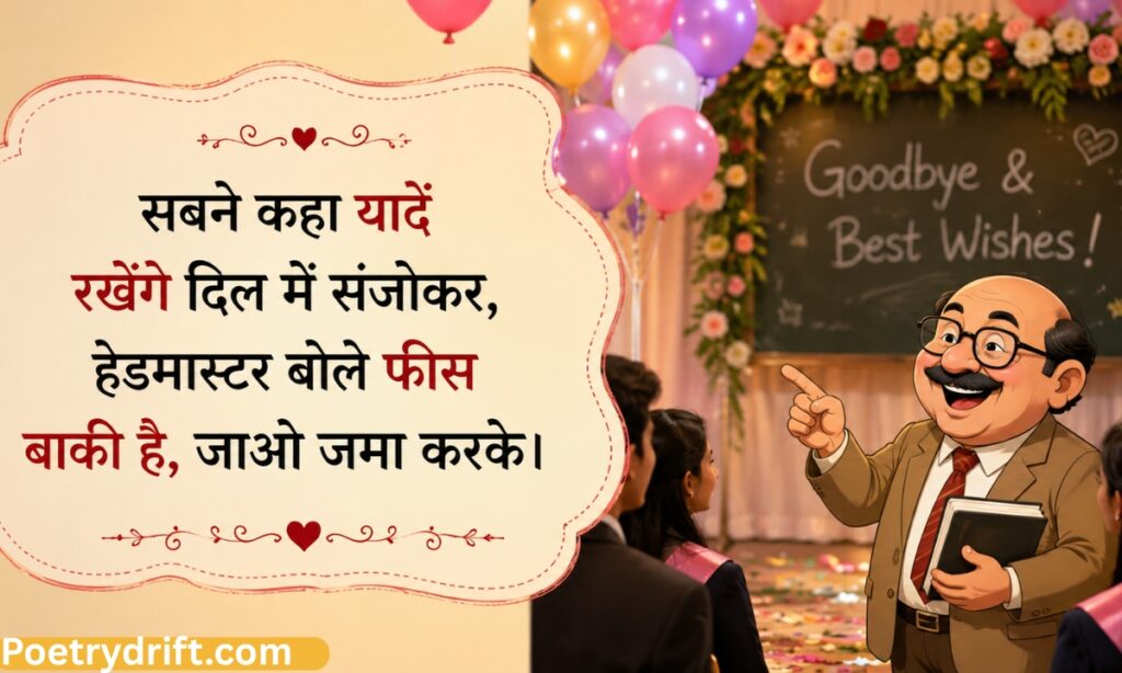 विदाई समारोह पर चुटकुले शायरी