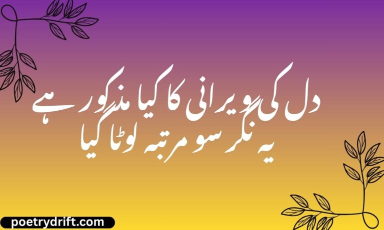 دل کی ویرانی کا کیا مذکور ہے یہ نگر سو مرتبہ لوٹا گیا