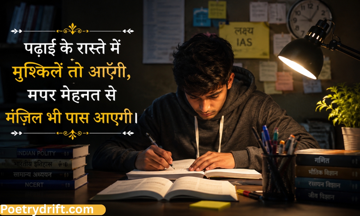 161+ संघर्ष और पढ़ाई पर शायरी हिंदी में _ Sangharsh Padhai Shayari (2026)